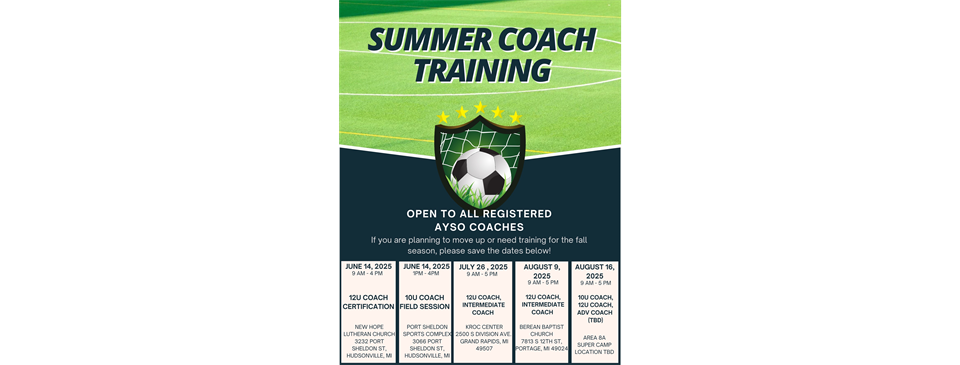 Summer Training Options!